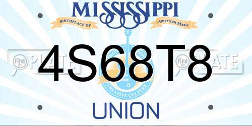 4S68T8 Mississippi License Plate