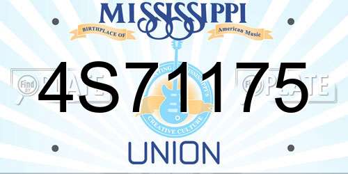 4S71175 Mississippi License Plate