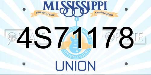 4S71178 Mississippi License Plate