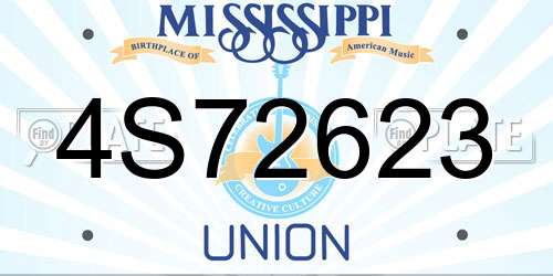 4S72623 Mississippi License Plate