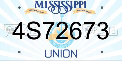 4S72673 Mississippi License Plate