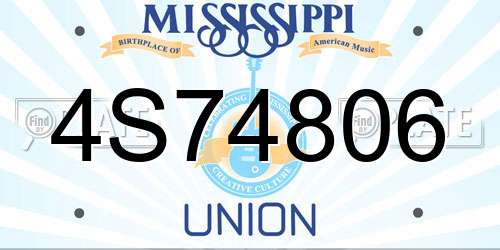 4S74806 Mississippi License Plate