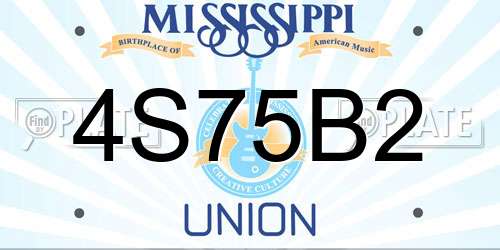 4S75B2 Mississippi License Plate