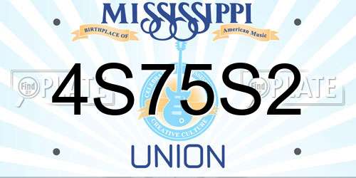 4S75S2 Mississippi License Plate