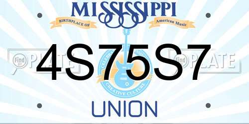 4S75S7 Mississippi License Plate