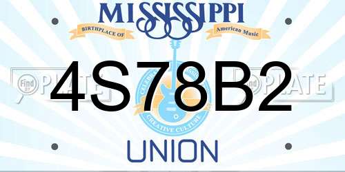 4S78B2 Mississippi License Plate
