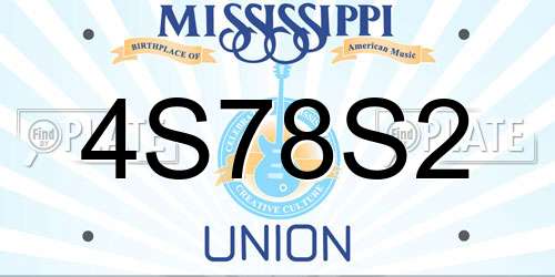 4S78S2 Mississippi License Plate