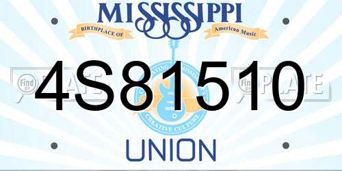 4S81510 Mississippi License Plate