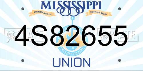 4S82655 Mississippi License Plate