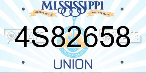4S82658 Mississippi License Plate
