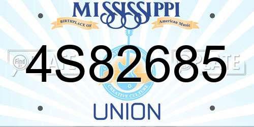 4S82685 Mississippi License Plate