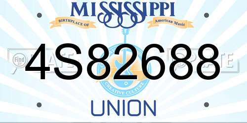 4S82688 Mississippi License Plate