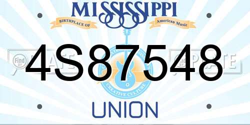 4S87548 Mississippi License Plate
