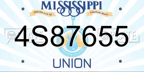 4S87655 Mississippi License Plate