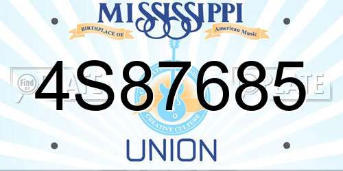 4S87685 Mississippi License Plate