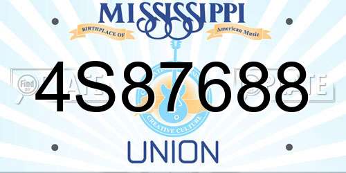 4S87688 Mississippi License Plate