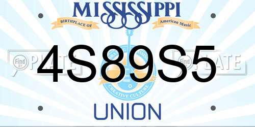 4S89S5 Mississippi License Plate