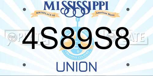 4S89S8 Mississippi License Plate