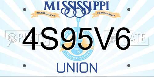 4S95V6 Mississippi License Plate