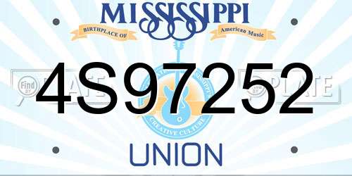 4S97252 Mississippi License Plate