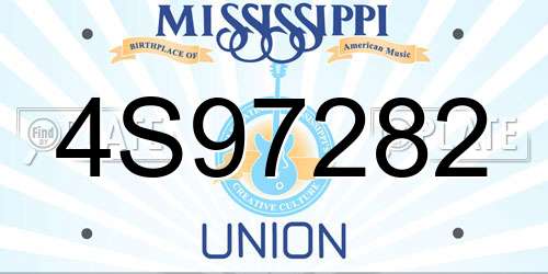 4S97282 Mississippi License Plate