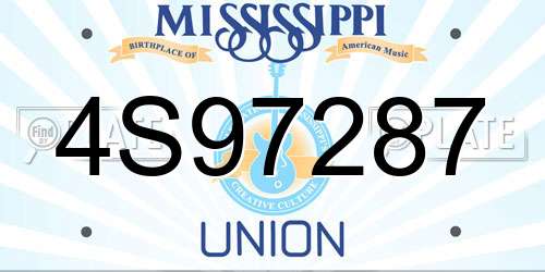 4S97287 Mississippi License Plate