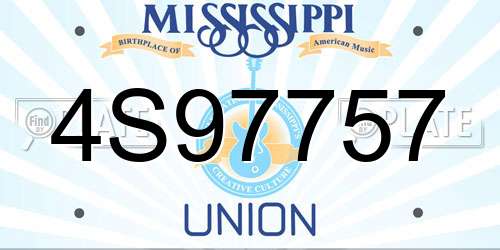 4S97757 Mississippi License Plate