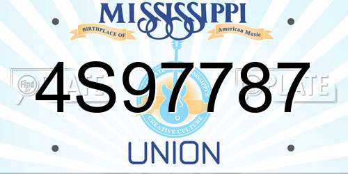 4S97787 Mississippi License Plate