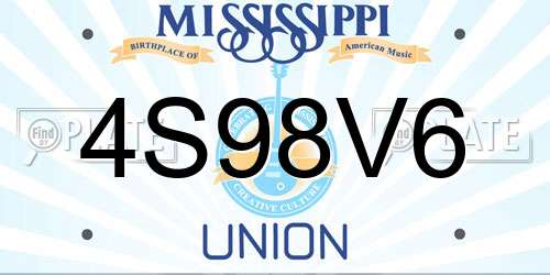 4S98V6 Mississippi License Plate