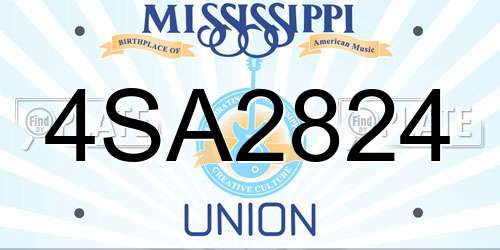 4SA2824 Mississippi License Plate
