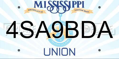 4SA9BDA Mississippi License Plate