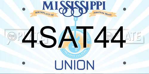 4SAT44 Mississippi License Plate