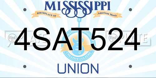 4SAT524 Mississippi License Plate