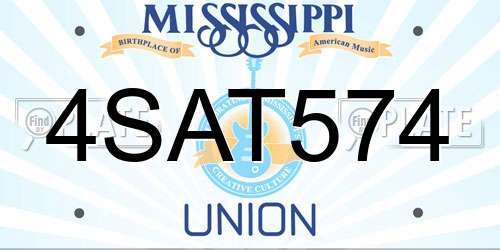 4SAT574 Mississippi License Plate