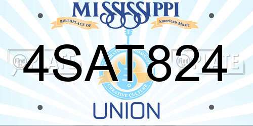4SAT824 Mississippi License Plate