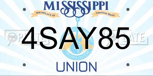 4SAY85 Mississippi License Plate