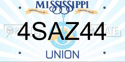 4SAZ44 Mississippi License Plate