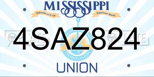 4SAZ824 Mississippi License Plate