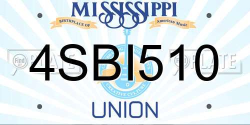 4SBI510 Mississippi License Plate