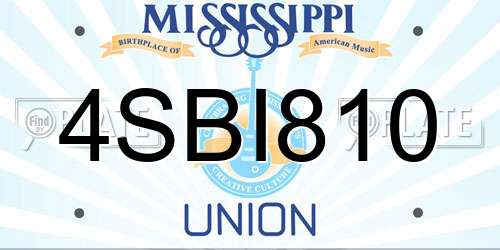 4SBI810 Mississippi License Plate