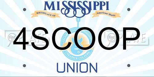 4SCOOP Mississippi License Plate