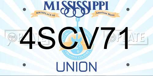 4SCV71 Mississippi License Plate