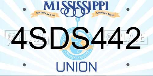4SDS442 Mississippi License Plate