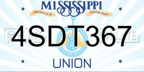 4SDT367 Mississippi License Plate
