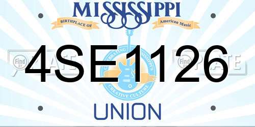 4SE1126 Mississippi License Plate