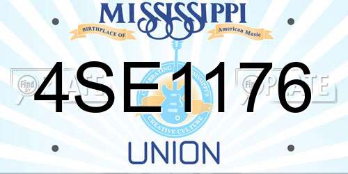 4SE1176 Mississippi License Plate