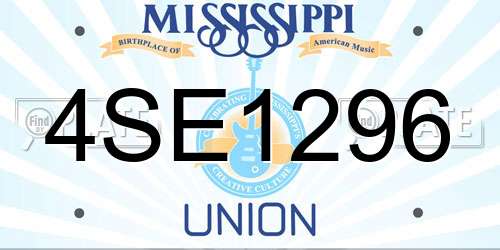 4SE1296 Mississippi License Plate