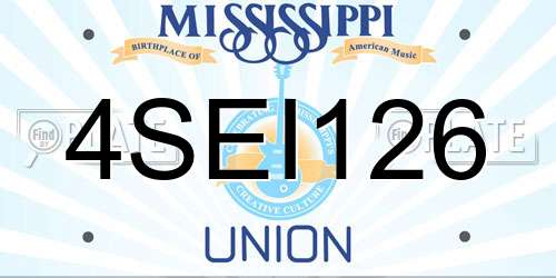 4SEI126 Mississippi License Plate
