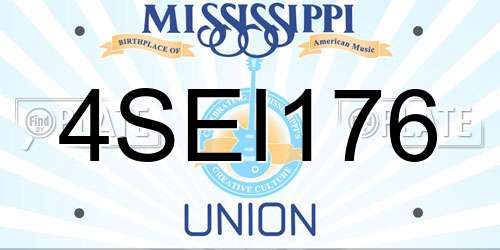 4SEI176 Mississippi License Plate