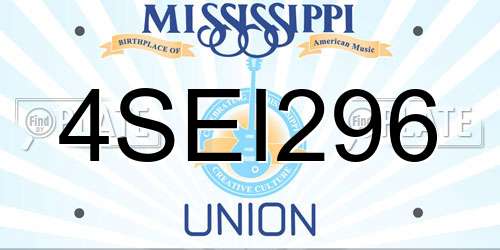 4SEI296 Mississippi License Plate